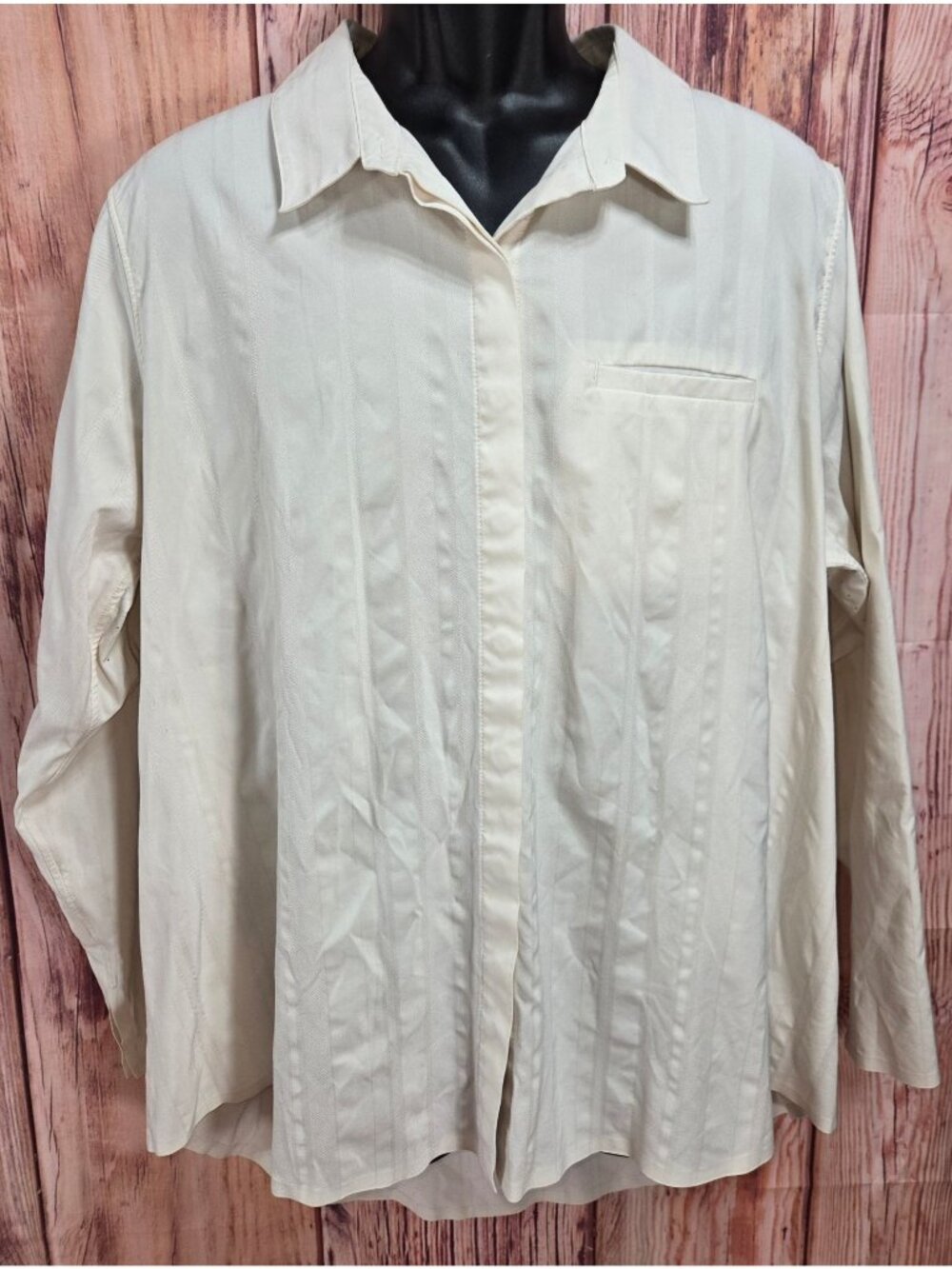 Athleta Urbanite Textured Long-Sleeve Blouse 1X White Lightweight & Comfortable